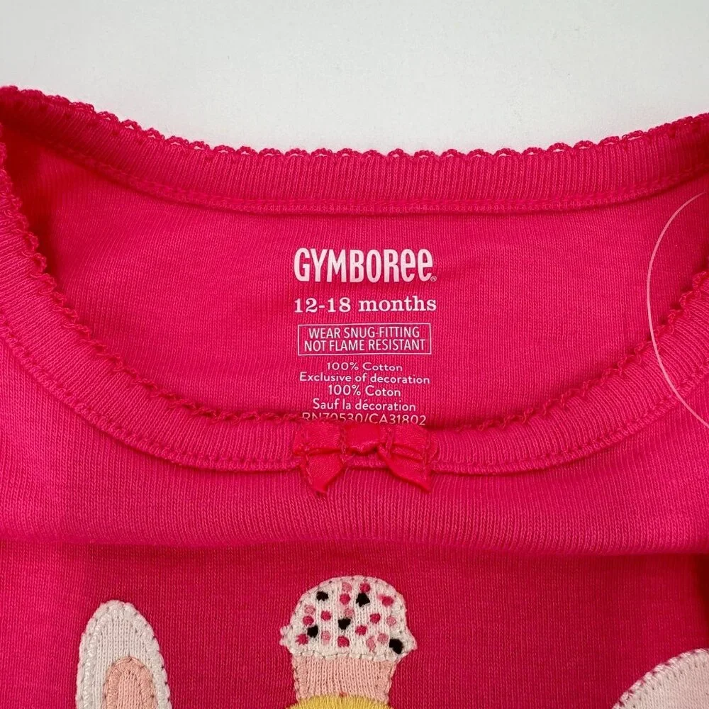 Gymboree Pajamas Set with Pants Pink Hoppy Bunny Easter 12-18 months Girl's